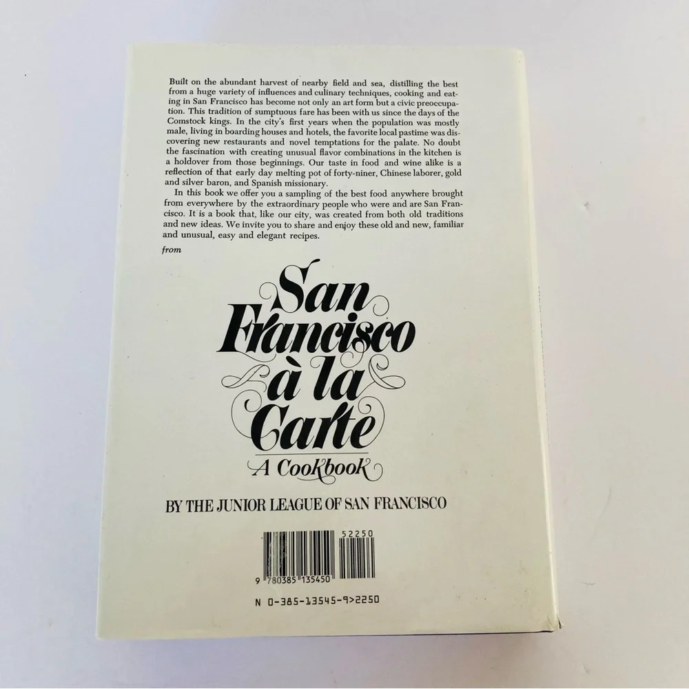 San Francisco A La Carte A Cookbook By The Junior League Of San Francisco